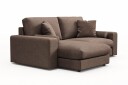 Arken Lyx 3 seter Vendbar L formet Dyp Divansofa i stoff   Brun