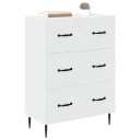 vidaXL Skuffeskap Hvit 66 x 34,5 x 89,5 cm Konstruert tre