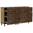 vidaXL Serviesskap 2 pcs Brun 60 x 33,5 x 75 cm Massiv mango tre