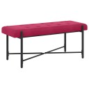 vidaXL Knappet tuftet benk med puter Vinrød 110 x 40 x 46 cm Fløyel
