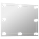 vidaXL Rammeløst veggspeil med LED-lys rektangulær glass