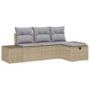 vidaXL Sofa sett 4 stk. polyrotting