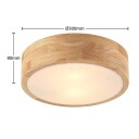 Lindby Tanju taklampe, eiketre, Ø 30 cm