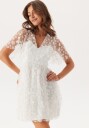 Bubbleroom Occasion 3D Floral V-neck Dress White 36