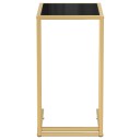 vidaXL Sidebord for PC svart 50x35x65 cm herdet glass