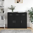 vidaXL Skjenk svart 91x28x75 cm konstruert tre