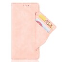 INCOVER Nokia 1.4 Kunstskinn Flip Deksel Med Stativ / Kortholder Og Ekstra Kortlomme - Rosa