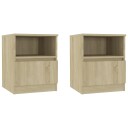 vidaXL Nattbord 2 stk sonoma eik 40x40x50 cm sponplate
