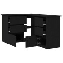  Svart Eik Hjørneskrivebord 145x100x76 cm Laget av Konstruert Tre