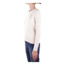Ralph Lauren Button-Trim Cable-Knit Cotton Sweater Mascarpone Cream