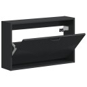 vidaXL Vegghengt skoskap HOORN 71 x 17 x 43 cm Konstruert tre Svart