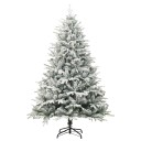 vidaXL Kunstig juletre med flokket snø grønn 180 cm PVC og PE