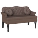  Chesterfield Benk med pute Brun 120,5 x 65 x 75 cm Kunstlær