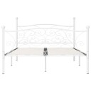 vidaXL Sengeramme med spilebase hvit metall 160x200 cm