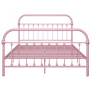 vidaXL Sengeramme rosa metall 120x200 cm