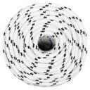  Flettet båttau hvit 14 mm x 25 m polyester