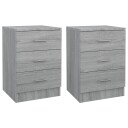 vidaXL Nattbord 2 stk grå sonoma eik 38x35x56 cm konstruert tre