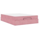  Sengeramme med madrass 2 pcs Rosa Fløyel
