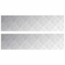  Sjekkplater 2 pcs sølv 100 x 25 cm Aluminium