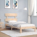 vidaXL Sengeramme med hodegavl 90x200 cm heltre
