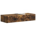 vidaXL Vegghengt Sidebord Røkt Eik 87,5 x 34,5 x 17 cm Konstruert tre
