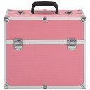 Sminkeveske 38x23x34 cm rosa aluminium 91834