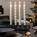 Villeroy & Boch Christmas Chic Stearinlys Stripet gull 4 stk
