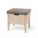 Torkelson Klinte benk 45 cm hvitoljet eik med Abriamo brun