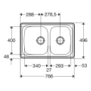 Contura Fästin 766 K RH Oppvaskbenk for nedfelling 496 x 766 mm Kjøkken