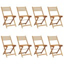  Sammenleggbare hagestoler 8 stk beige heltre akasie 3214609