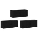  Veggmontert TV hylle sett 3 pcs Svart Eik 100 x 34,5 x 40 cm