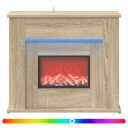vidaXL Peis med LED stripe Sonoma 63 x 20 x 54,5 cm Konstruert tre