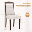Beige spisestoler sett med 2 – polstret sete og ergonomisk rygg