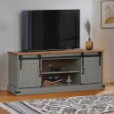 TV skap HALDEN med 2 skyvedører grå 150x40x60 cm heltre
