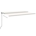 vidaXL Automatisk markise med vindsensor og LED 500x350 cm kremhvit