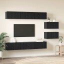  TV benksett 8 pcs Svart eik 60 x 30 x 35 cm Konstruert tre
