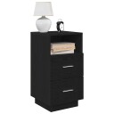  Nattbord med 2 skuffer svart 36x36x68 cm 8721158574596