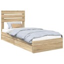  Seng med Oppbevaring Sonoma eik 75 x 190 cm Konstruert tre