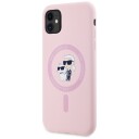 Karl Lagerfeld Silicone Karl&Choupette MagSafe iPhone 11 Case - Pink