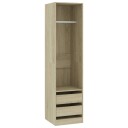 vidaXL Garderobe med skuffer sonoma eik 50x50x200 cm sponplate