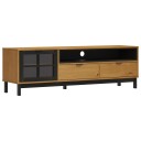 vidaXL TV-benk med glassdør FLAM 158x40x50 cm heltre furu