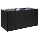 vidaXL Plantekasse svart 157x80x80 cm polyrotting