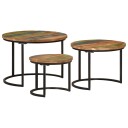 vidaXL Stablebord 3 stk gjenvunnet heltre