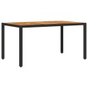 vidaXL Hagebord med topp i akasietre svart 150x90x75 cm polyrotting