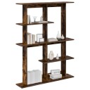 vidaXL Vegghylle Røkt Eik 102 x 20 x 130 cm Konstruert tre