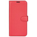 EIDERWOOD Motorola Edge 50 Ultra Litchi Skinn Flip Deksel m. Lommebok - Rød