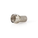 Nedis F connector Rett Hann Nikkel Belagt 75 Ohm Vri På Kabeltilførselsdiameter: 7.4 Mm Sink Legering Sølv 25 Stk.