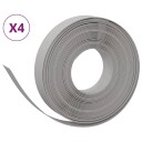 vidaXL Hagekanter 4 stk grå 10 m 10 cm polyetylen