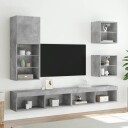 vidaXL TV-benk med LED-lys betonggrå 40,5x30x102 cm 8721012256446