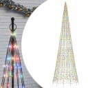 vidaXL Juletrelys på flaggstang 1534 LED fargerik 500 cm